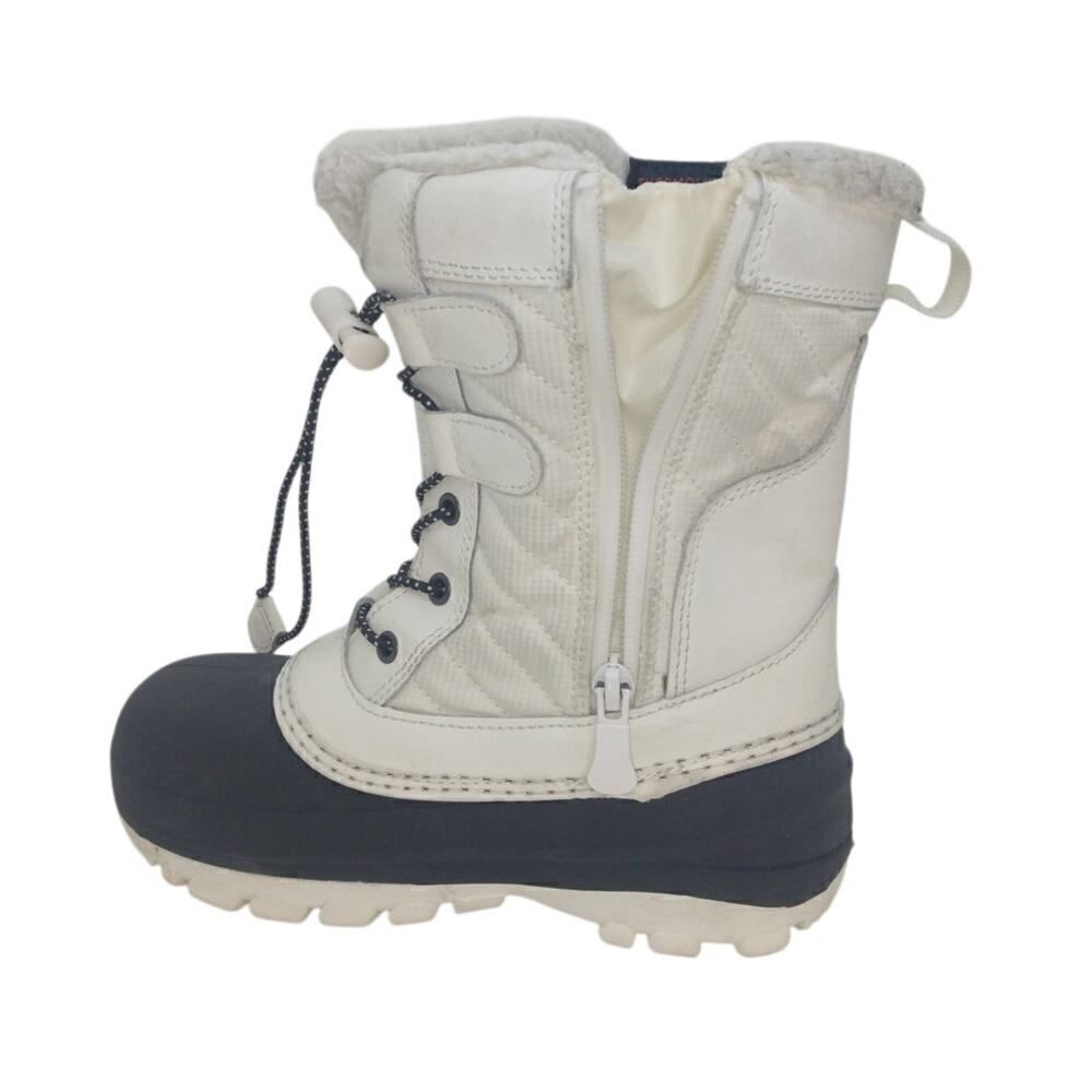 Target Thermolite Girls Pre-owned White & Gray w/Zipper Winter Boots - sz. 13